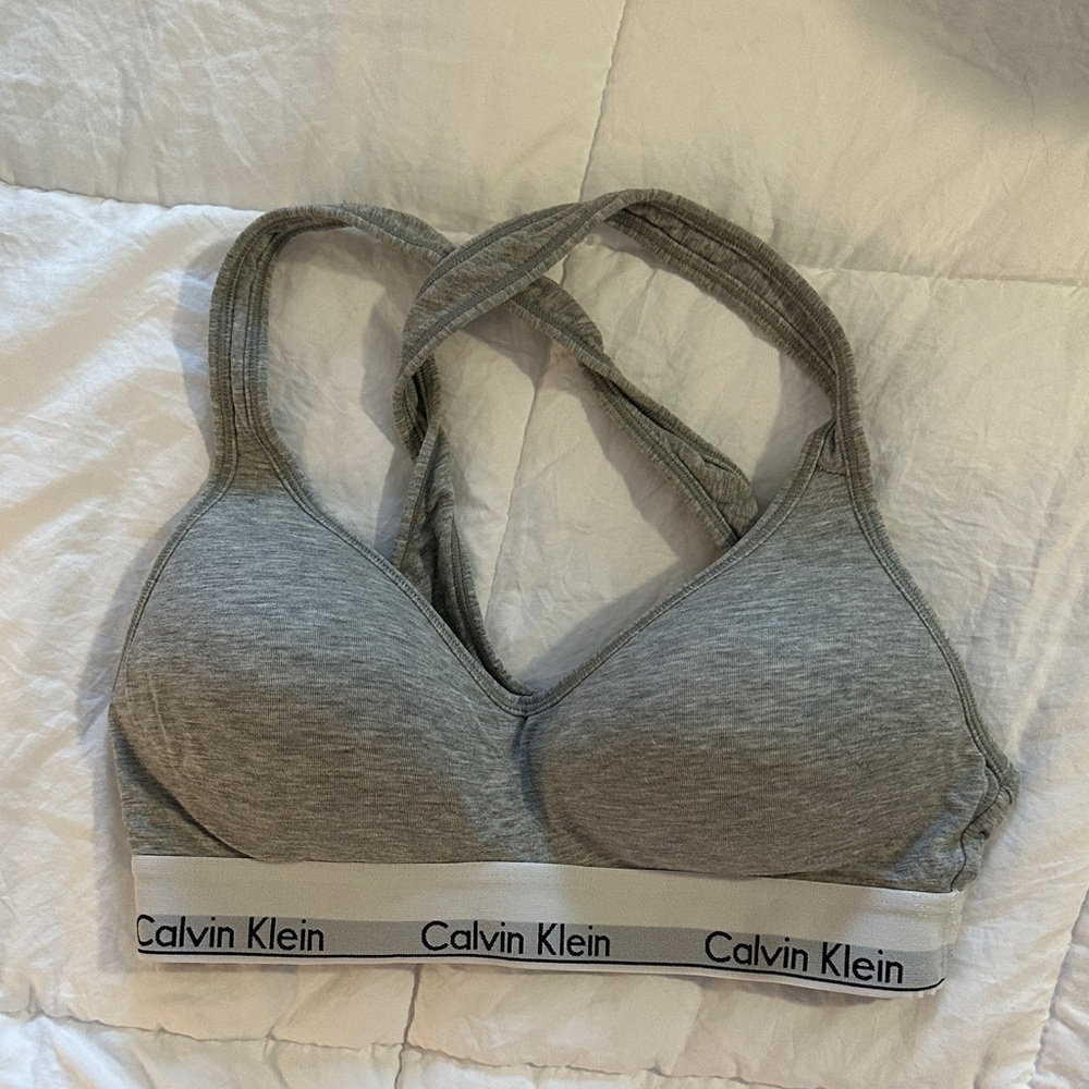 Calvin Klein Heather Gray Padded Bralette